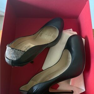 Valentino Black Heels with Silver Accents